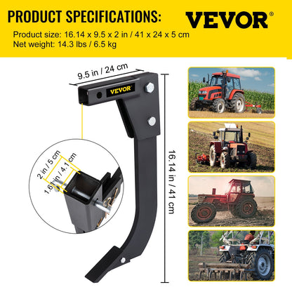 Tractor Box Scraper Ripper with 40.6cm Shank & 4-Depth Settings, 6.5 kg Heavy Duty