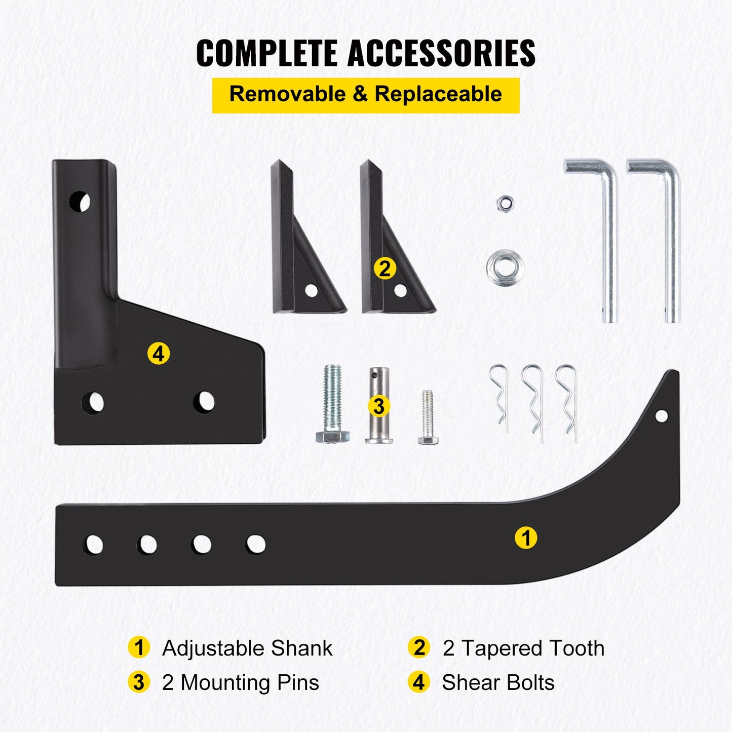 VEVOR Hitch Mounted Ripper Box Scraper 46cm Shank Fit for 5cm Receiver Adapters