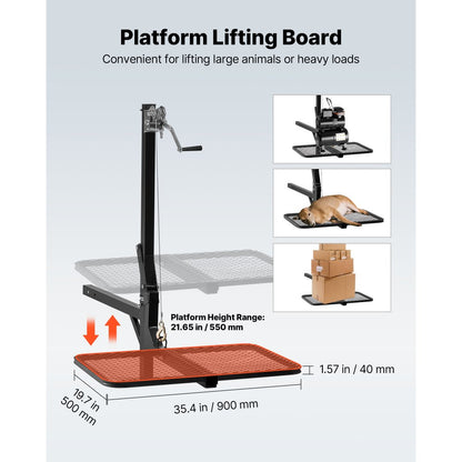 Hitch Deer Hoist with Lifting System Platform 300 lb Game Hoist Winch Lift