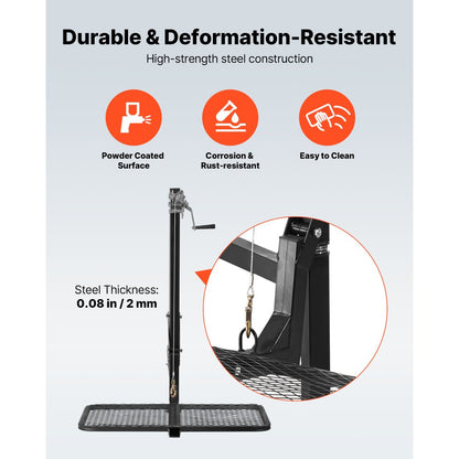 Hitch Deer Hoist with Lifting System Platform 300 lb Game Hoist Winch Lift