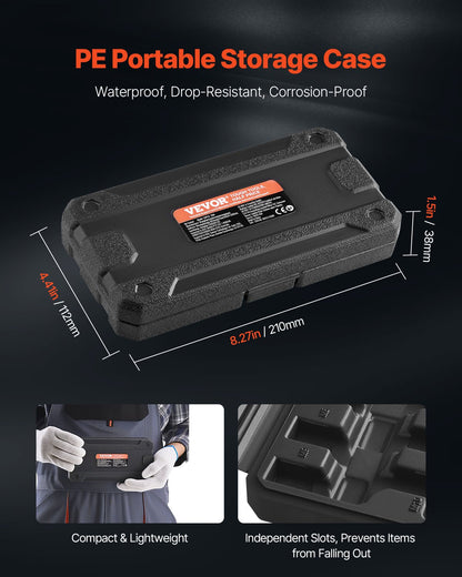 XZN Triple Square Spline Bit Socket Set 10-Piece M4-M18 Cr-V Steel Storage Case