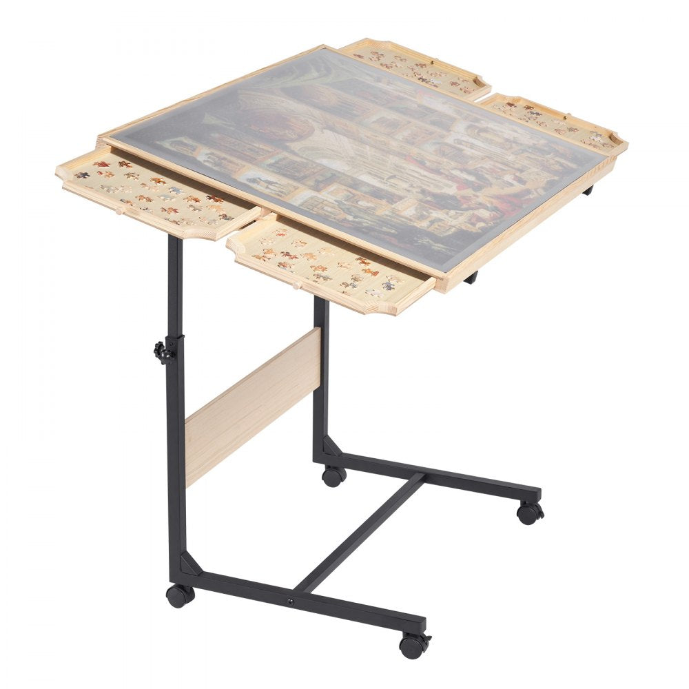VEVOR 1500 Piece Puzzle Board with Leg Adjustable Portable Wooden Jigsaw 86x63cm