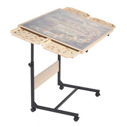 VEVOR 1500 Piece Puzzle Board with Leg Adjustable Portable Wooden Jigsaw 86x63cm