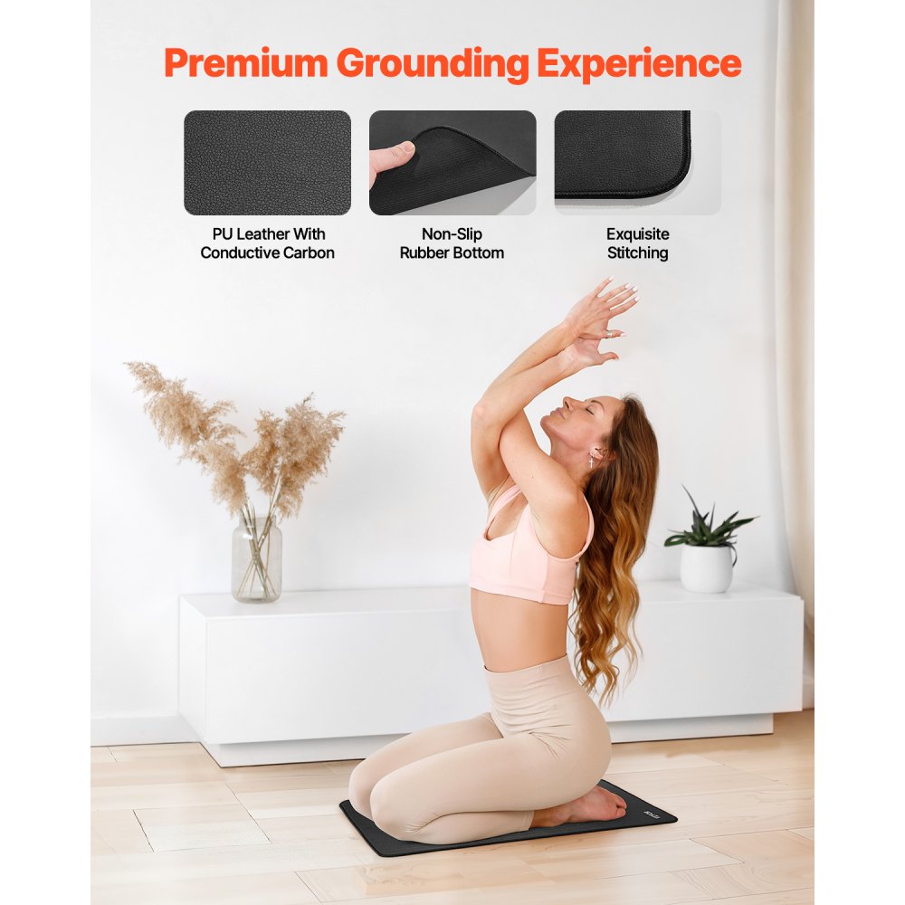 Grounding Mat 600 x 400 mm Earthing Mat 2 Pcs with Cord for Sleep Energy