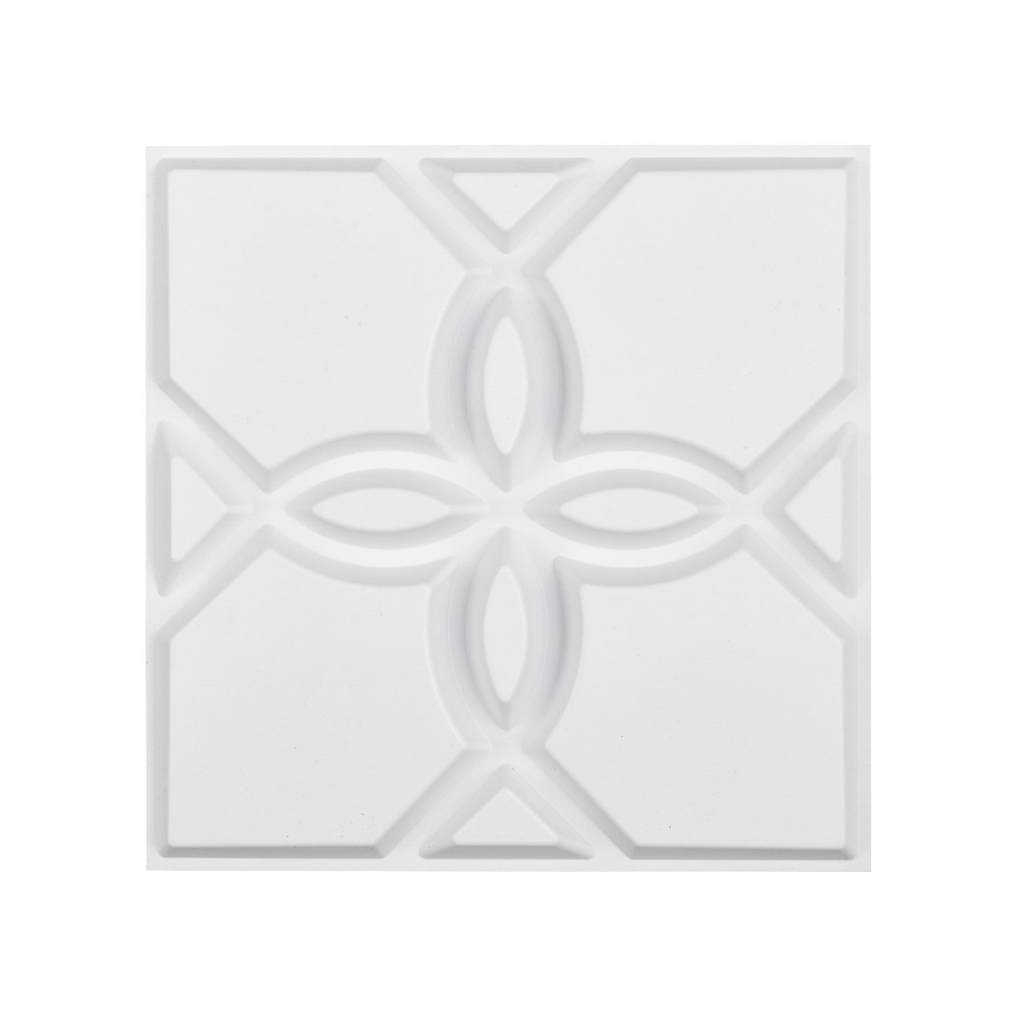 VEVOR 3D Wall Panels 33-Pack 30 x 30 cm PVC 2.97 m² Coverage Floral Matte White