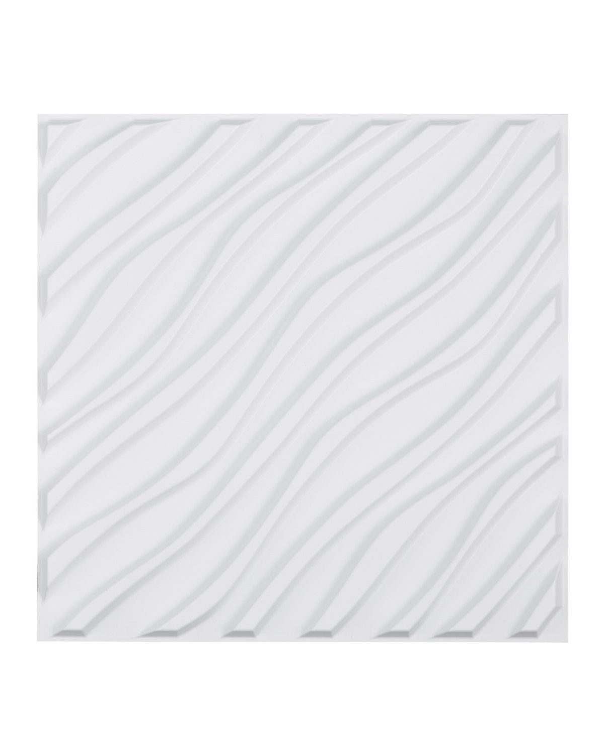 VEVOR 3D Wall Panels 12-Pack 50 x 50 cm PVC 2.97 m² Coverage Wave Matte White