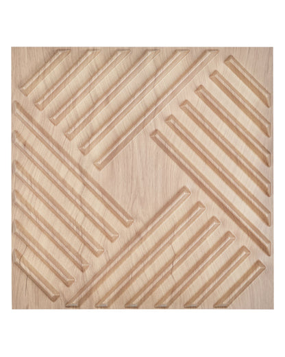 VEVOR 3D Slat Wall Panels 12-Pack 50x50cm PVC 2.97 m² Coverage Light Wood Color