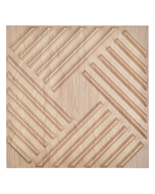 VEVOR 3D Slat Wall Panels 12-Pack 50x50cm PVC 2.97 m² Coverage Light Wood Color