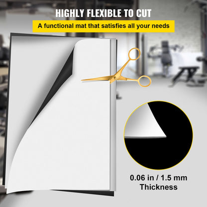 Dance Floor, 6.6x23ft Dance Floor Roll, 0.06in Thick PVC Vinyl Dance Floor, Black/White Reversible Portable Dance Floor, Non-Slip Dance Flooring, Ballet Dance Floor for Jazz, Pop, Lyrical Style