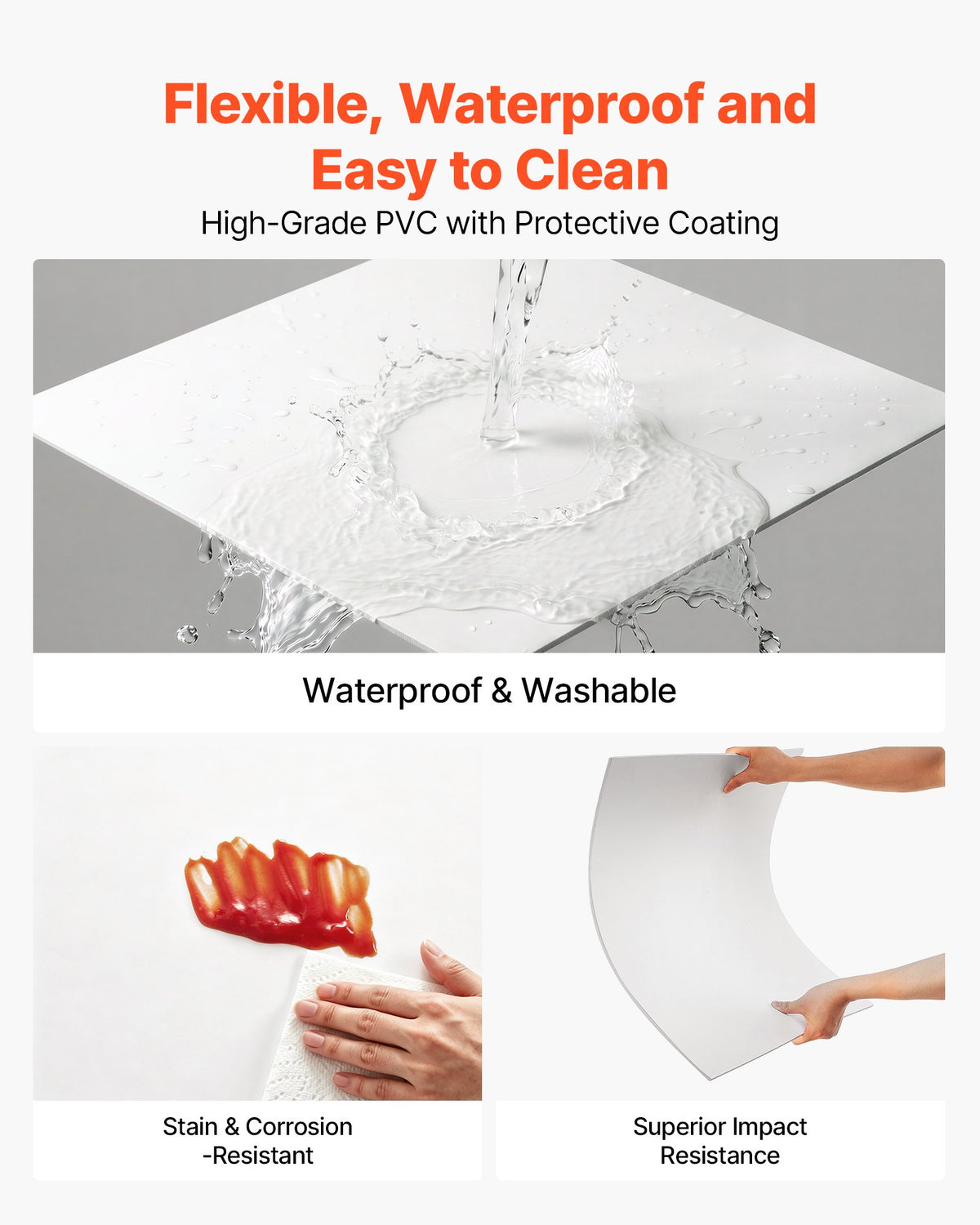 605x605mm PVC Ceiling Tiles 12-Pack Drop Ceiling Panels White, PVC Foam Board, Grid Fit, Water-Resistant, Flexible Cut, Easy to Clean, Modern Decorative for Home,Office,Kitchen,Living Room