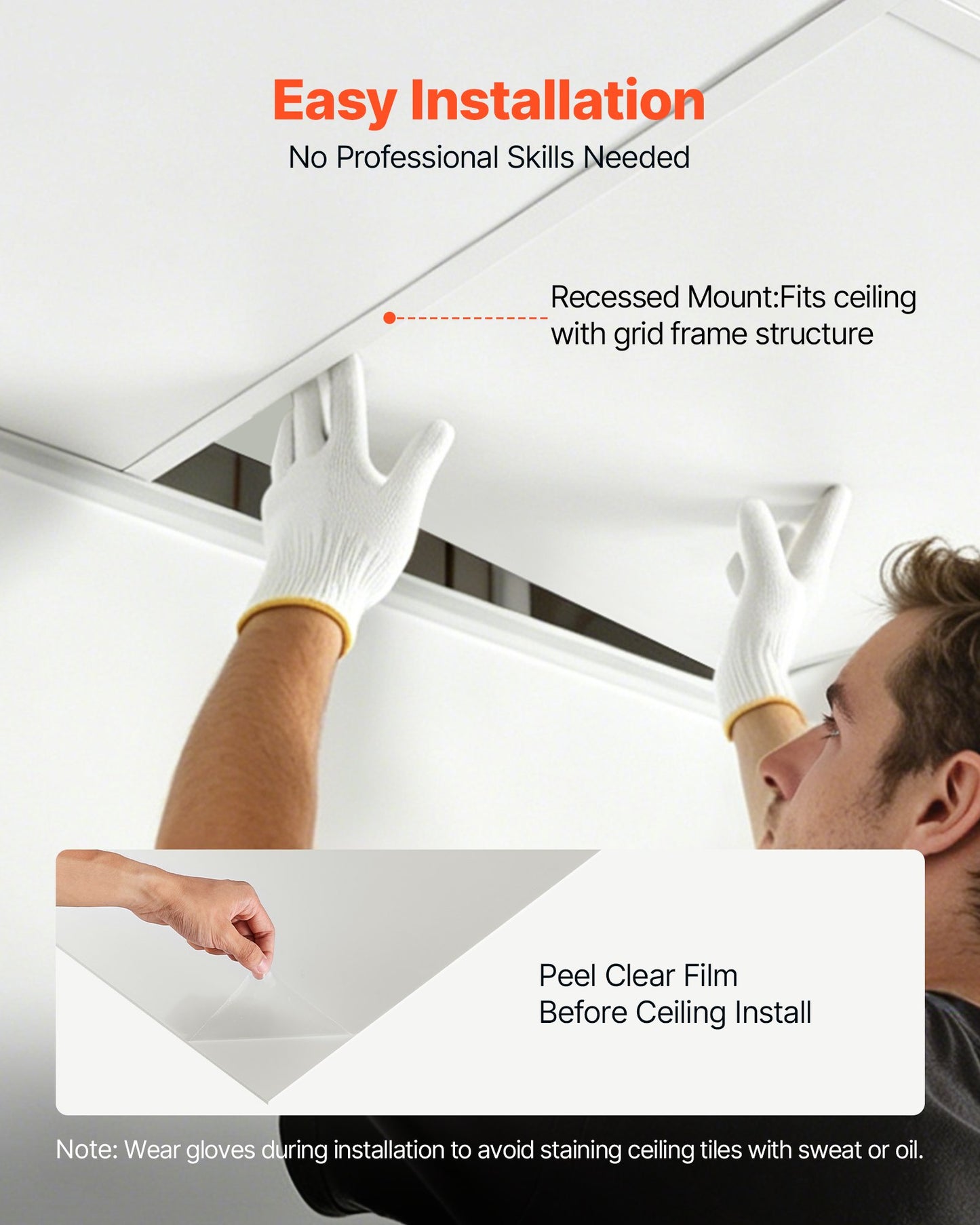 605x605mm PVC Ceiling Tiles 12-Pack Drop Ceiling Panels White, PVC Foam Board, Grid Fit, Water-Resistant, Flexible Cut, Easy to Clean, Modern Decorative for Home,Office,Kitchen,Living Room