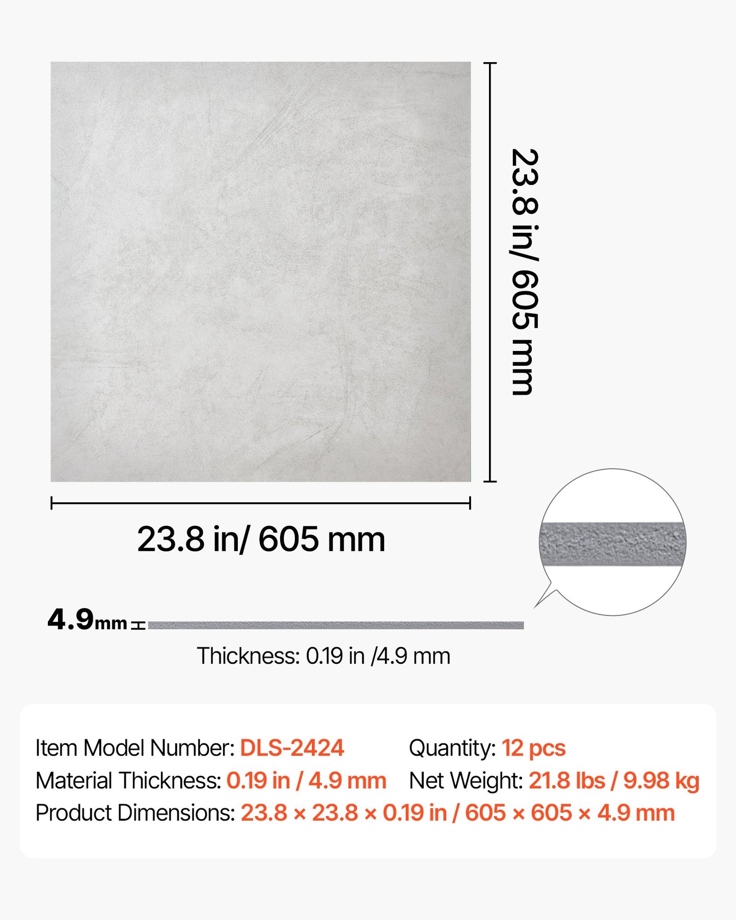 605x605mm PVC Ceiling Tiles 12-Pack Drop Ceiling Panels White Marble, PVC Foam Board, Grid Fit, Water-Resistant, Flexible Cut, Easy to Clean, Modern Decorative Finish for Home, Office Areas