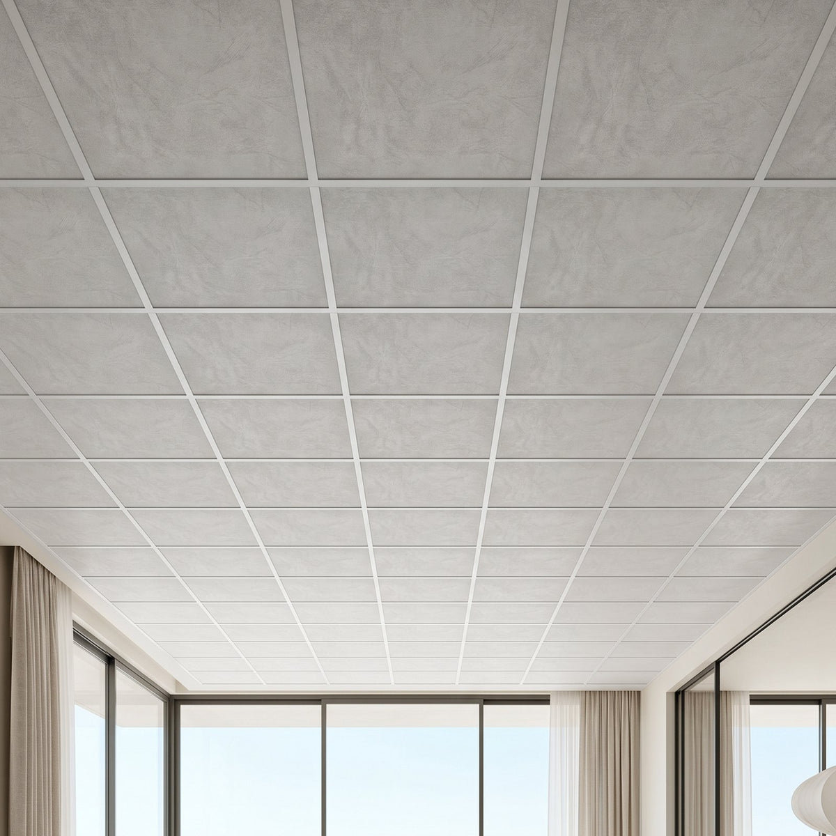 605x605mm PVC Ceiling Tiles 12-Pack Drop Ceiling Panels White Marble, PVC Foam Board, Grid Fit, Water-Resistant, Flexible Cut, Easy to Clean, Modern Decorative Finish for Home, Office Areas