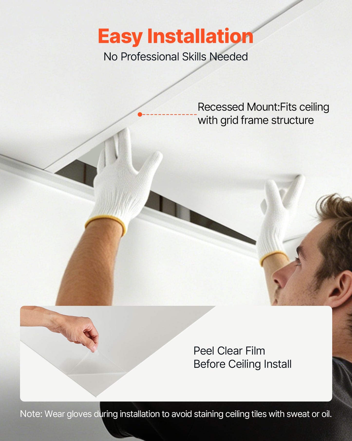 605x1210mm PVC Ceiling Tiles 10-Pack Drop Ceiling Panels White, PVC Foam Board, Grid Fit, Water-Resistant, Flexible Cut, Easy to Clean, Modern Decorative for Home,Office,Kitchen,Living Room