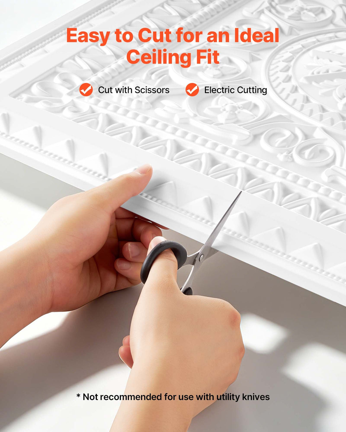 605x605mm PVC Ceiling Tiles 12-Pack White 3D Geometric Panels, Smooth PVC Sheet for Drop Grid, Impact-Resistant, Paintable Surface, Easy Cut, Modern Decorative Style for Home, Office