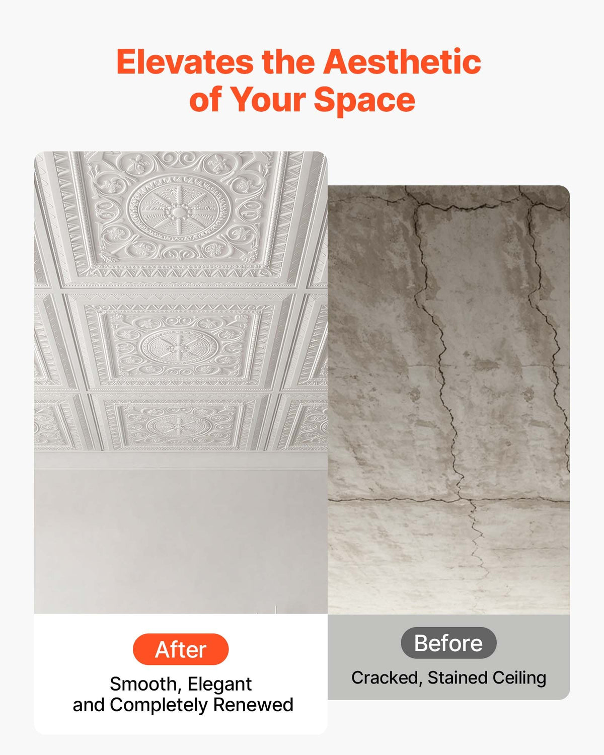 605x605mm PVC Ceiling Tiles 12-Pack White 3D Geometric Panels, Smooth PVC Sheet for Drop Grid, Impact-Resistant, Paintable Surface, Easy Cut, Modern Decorative Style for Home, Office