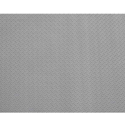 Garage Floor Roll, 2.28 x 5.2 m Garage Flooring Mat, 2.2 mm Thickened PVC Diamond Plate Floor Protector Mat with Double-sided Tape, Non-Slip, Easy to Clean for Warehouse, Gyms, Silver Gray