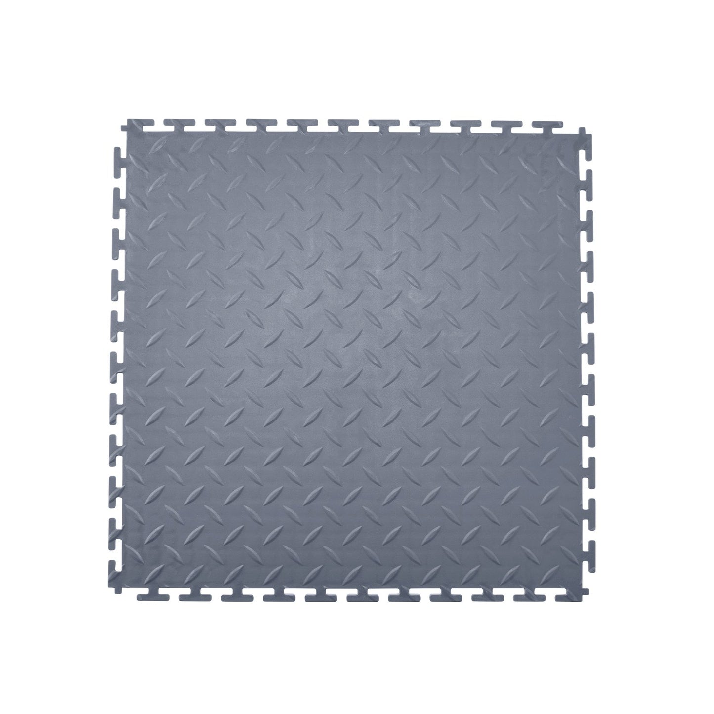Garage Floor Tiles Interlocking, 8 Pack 513 x 513 x 5 mm Interlocking Modular Garage Flooring Tiles, Diamond Plate Slip-Resistant PVC Mats for Workshop,Warehouse,Tool Room, Graphite Gray