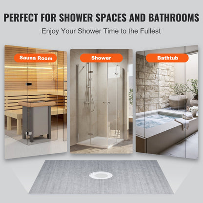 VEVOR Shower Curb Kit, 1219x1524mm Shower Pan Kit with 50.8mm PVC Central Flange,
