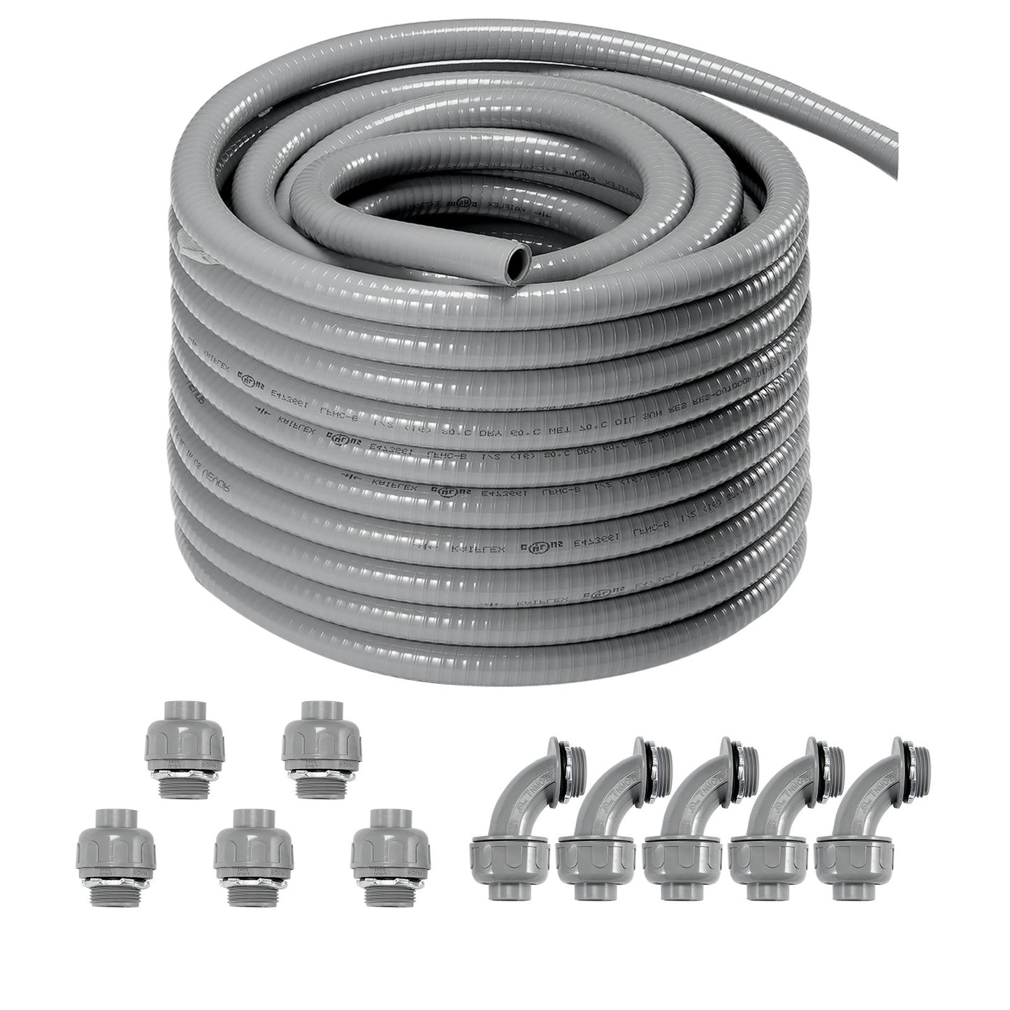 VEVOR 12.7 mm Flexible Electrical Conduit, 30.5 m, PVC Liquid-Tight Conduit Non-Metallic