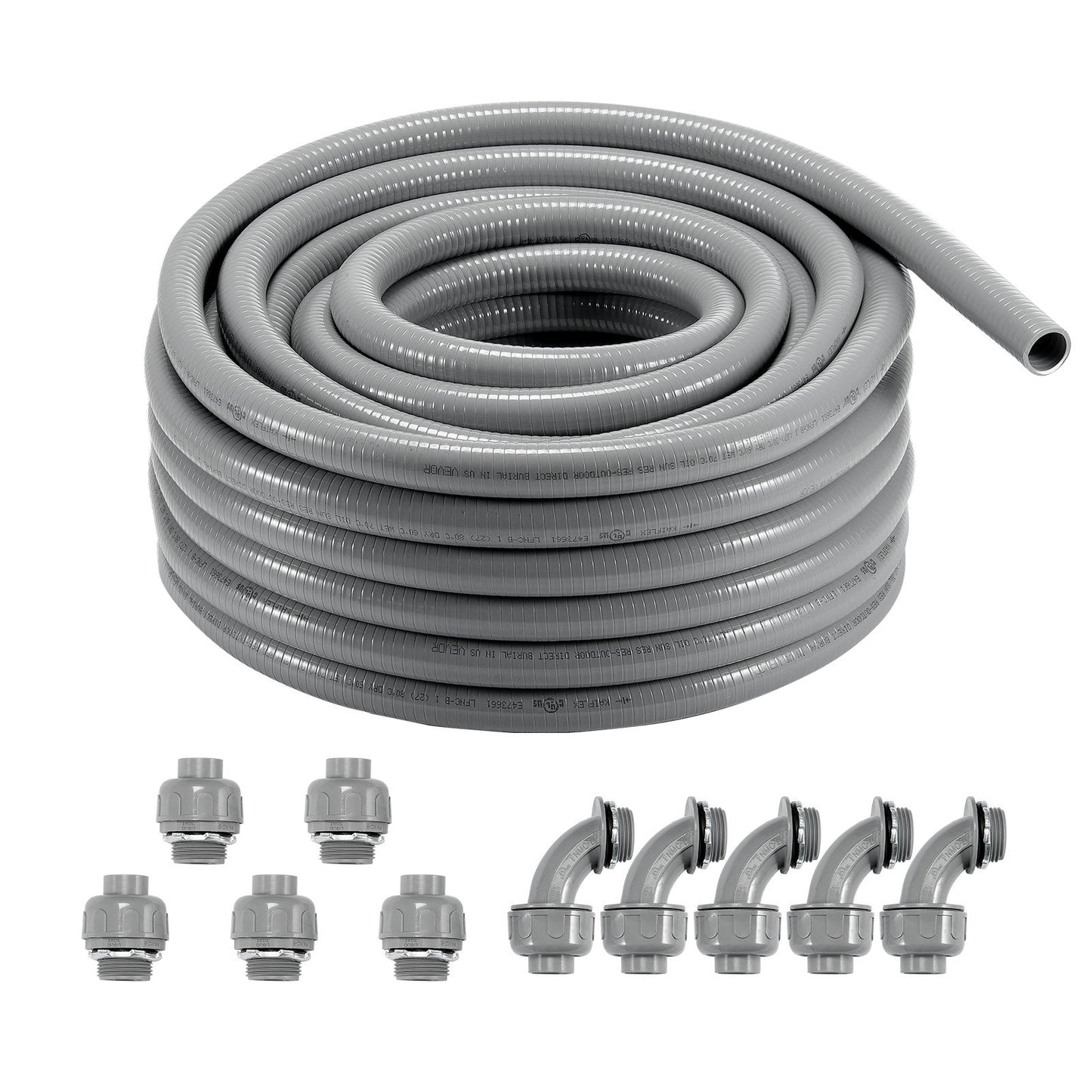 25.4 mm Non-Metallic PVC Conduit, 30.5 m, with Connectors, IP65 Rated