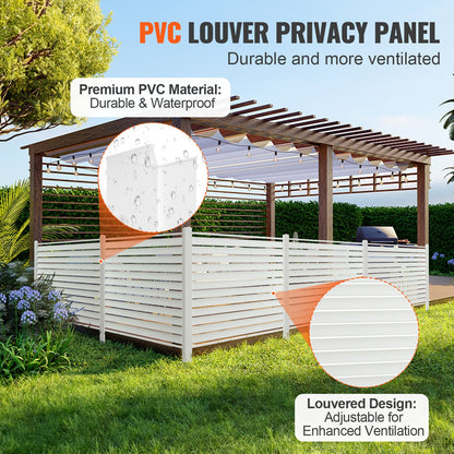 VEVOR 48" W x 48" H Vinyl Privacy Fence Panels, Air Conditioner Fence, Outdoor Privacy