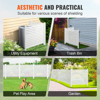 VEVOR 48" W x 48" H Vinyl Privacy Fence Panels, Air Conditioner Fence, Outdoor Privacy