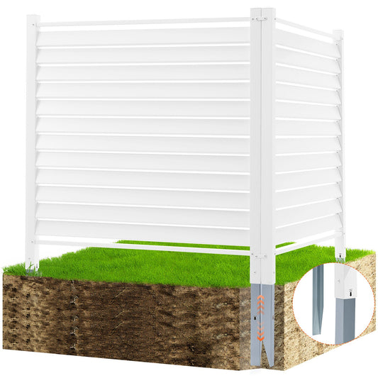 VEVOR 48" W x 48" H Vinyl Privacy Fence Panels, Air Conditioner Fence, Outdoor Privacy