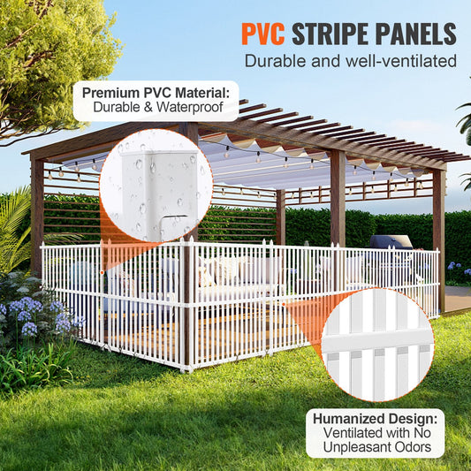 Vinyl Privacy Fence Panels 1.22m x 1.22m for AC, Trash & Pool Equipment