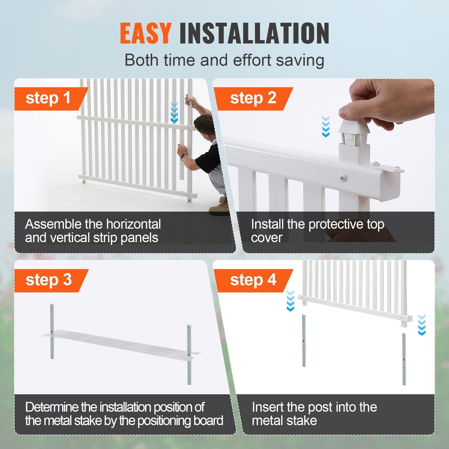 Vinyl Privacy Fence Panels 1.22m x 1.22m for AC, Trash & Pool Equipment