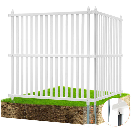 VEVOR 1.22m W x 1.22m H Vinyl Privacy Fence Panels, Air Conditioner Fence, Outdoor