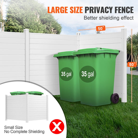 Outdoor Privacy Screen, 1.27m x 1.27m, Vinyl Fence for AC & Pool Equipment