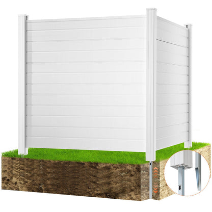 Outdoor Privacy Fence Panels, 2 Sides, 1.27m x 1.27m, Durable PVC Design