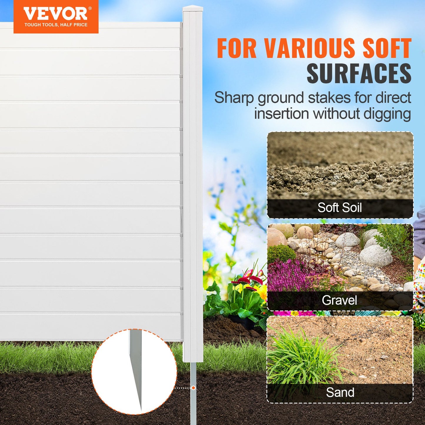 VEVOR Outdoor Privacy Screens, 50" W x 50" H Air Conditioner Fence, Pool Equipment
