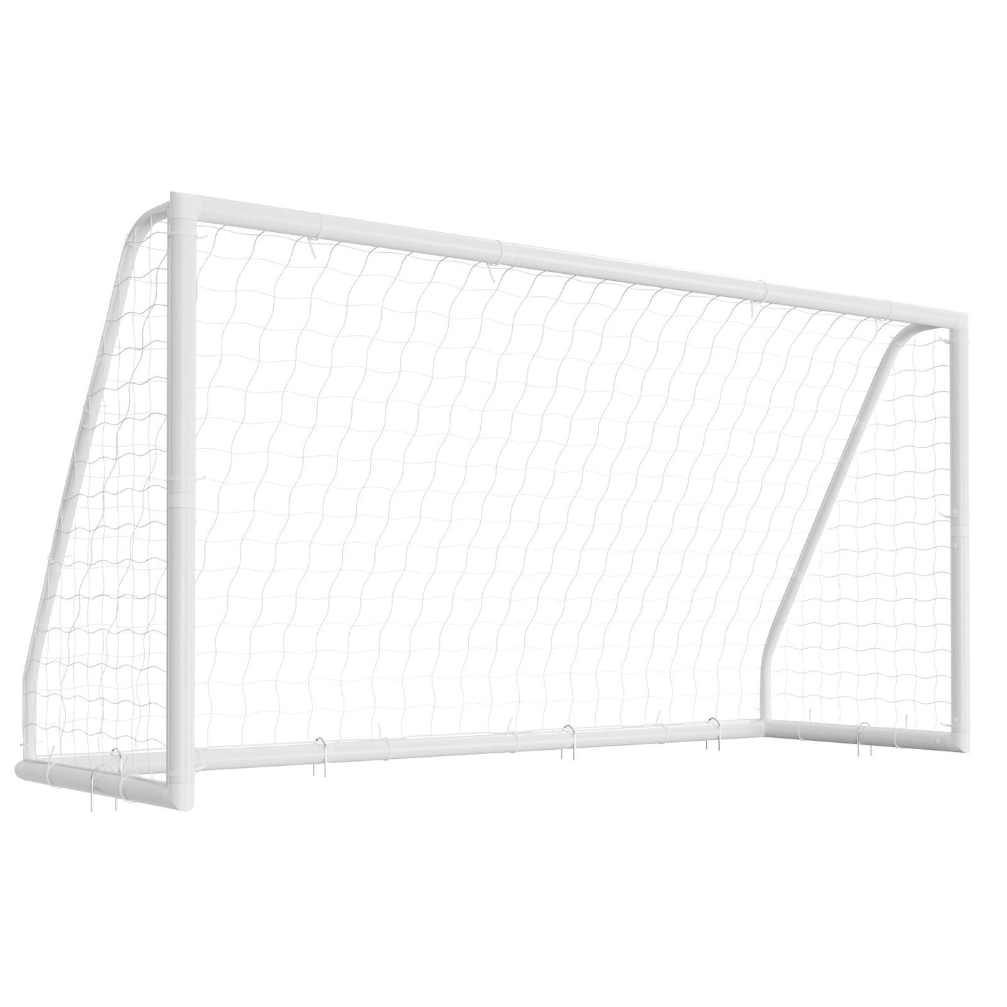 Soccer Goal 3.65 x 1.82 m PVC Soccer Goal for Backyard with PE Net, Portable & Weatherproof Set, with PE Net, Target, Ground Stake, Cones, for Kids & Adults Outdoor Backyard Practice Training
