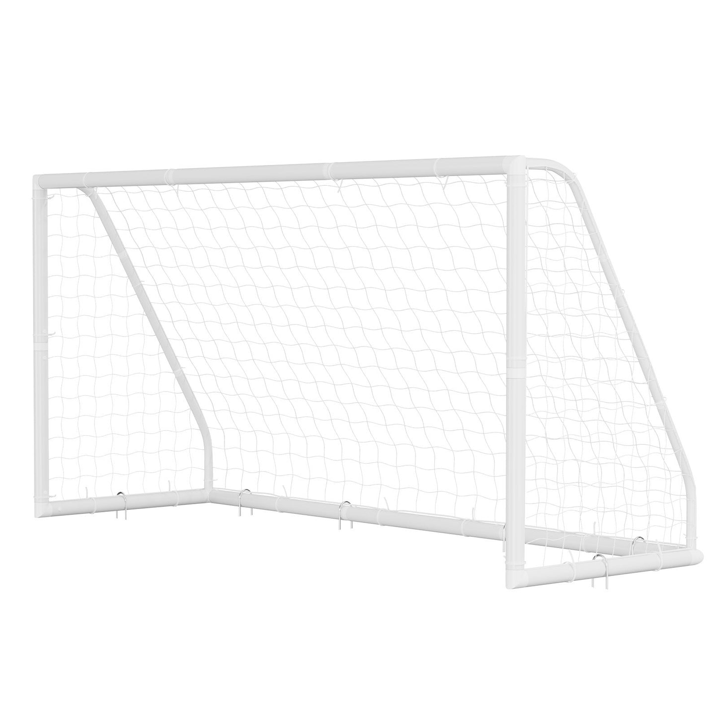 Soccer Goal 3.65 x 1.82 m PVC Soccer Goal for Backyard with PE Net, Portable & Weatherproof Set, with PE Net, Target, Ground Stake, Cones, for Kids & Adults Outdoor Backyard Practice Training