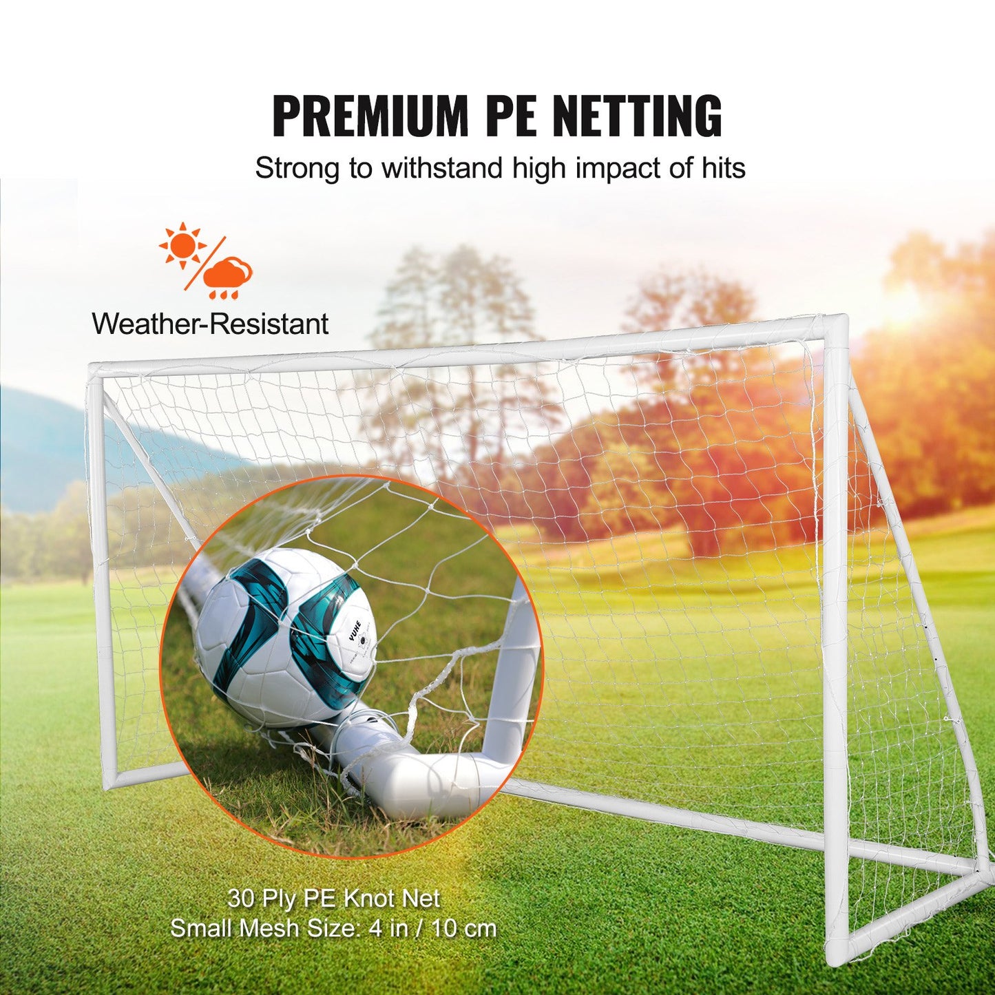 Portable Soccer Goal, 3.7x1.8M Soccer Net, Adults Kids Backyard Soccer Net, Large Practice Soccer Net, Youth Training Soccer Goal Set, All-Weather Outdoor Soccer Goals with Carry Bag, 1 Pack