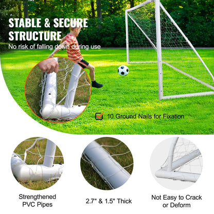 Portable Soccer Goal, 3.7x1.8M Soccer Net, Adults Kids Backyard Soccer Net, Large Practice Soccer Net, Youth Training Soccer Goal Set, All-Weather Outdoor Soccer Goals with Carry Bag, 1 Pack