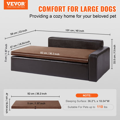 VEVOR Pet Sofa, Dog Couch for Large-Sized Dogs and Cats,  40 x 23 x 13 inch, Soft