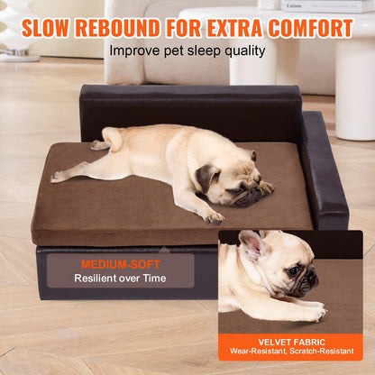 VEVOR Pet Sofa, Dog Couch for Medium-Sized Dogs and Cats, 28 x 20 x 13 inch Soft