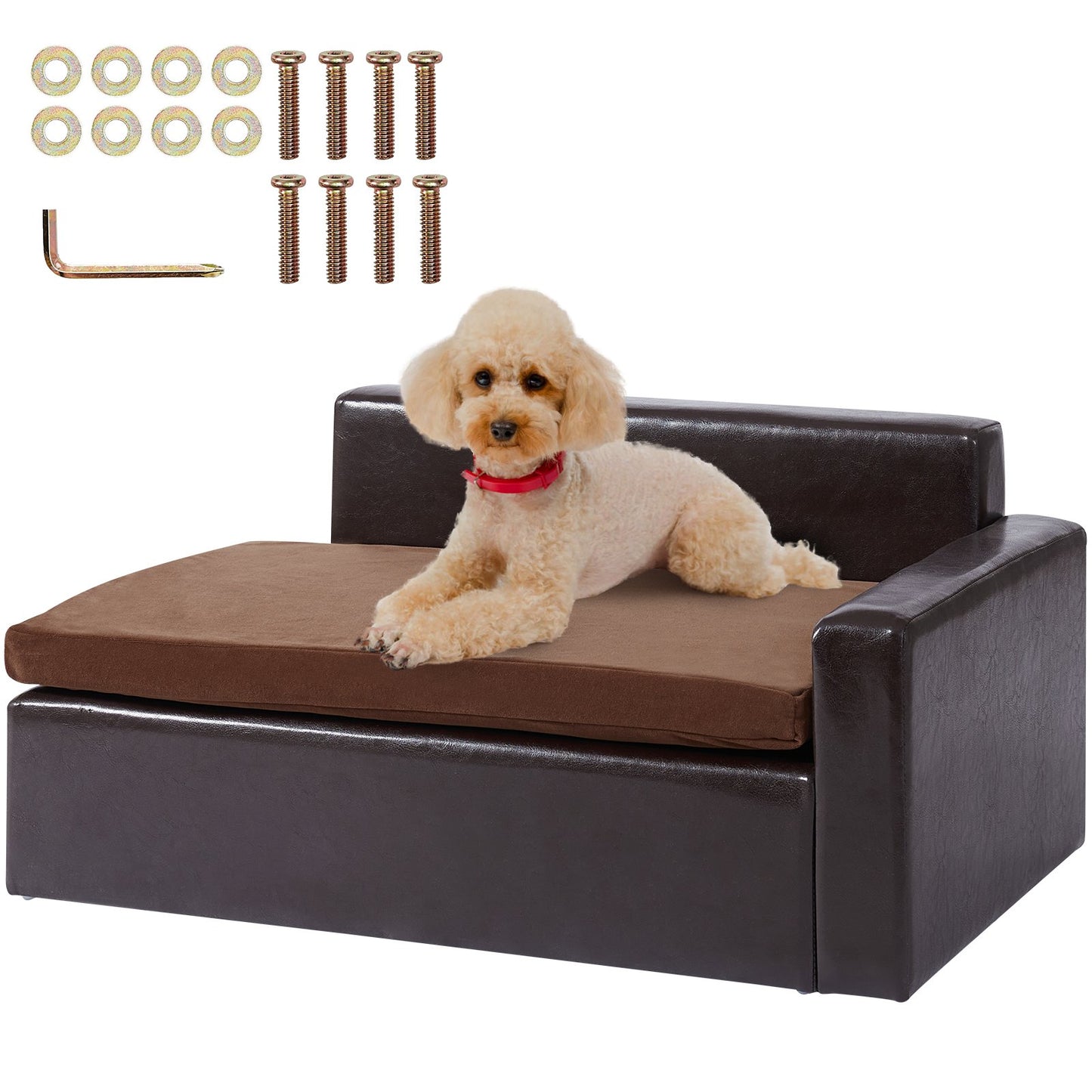 VEVOR Pet Sofa, Dog Couch for Medium-Sized Dogs and Cats, 28 x 20 x 13 inch Soft