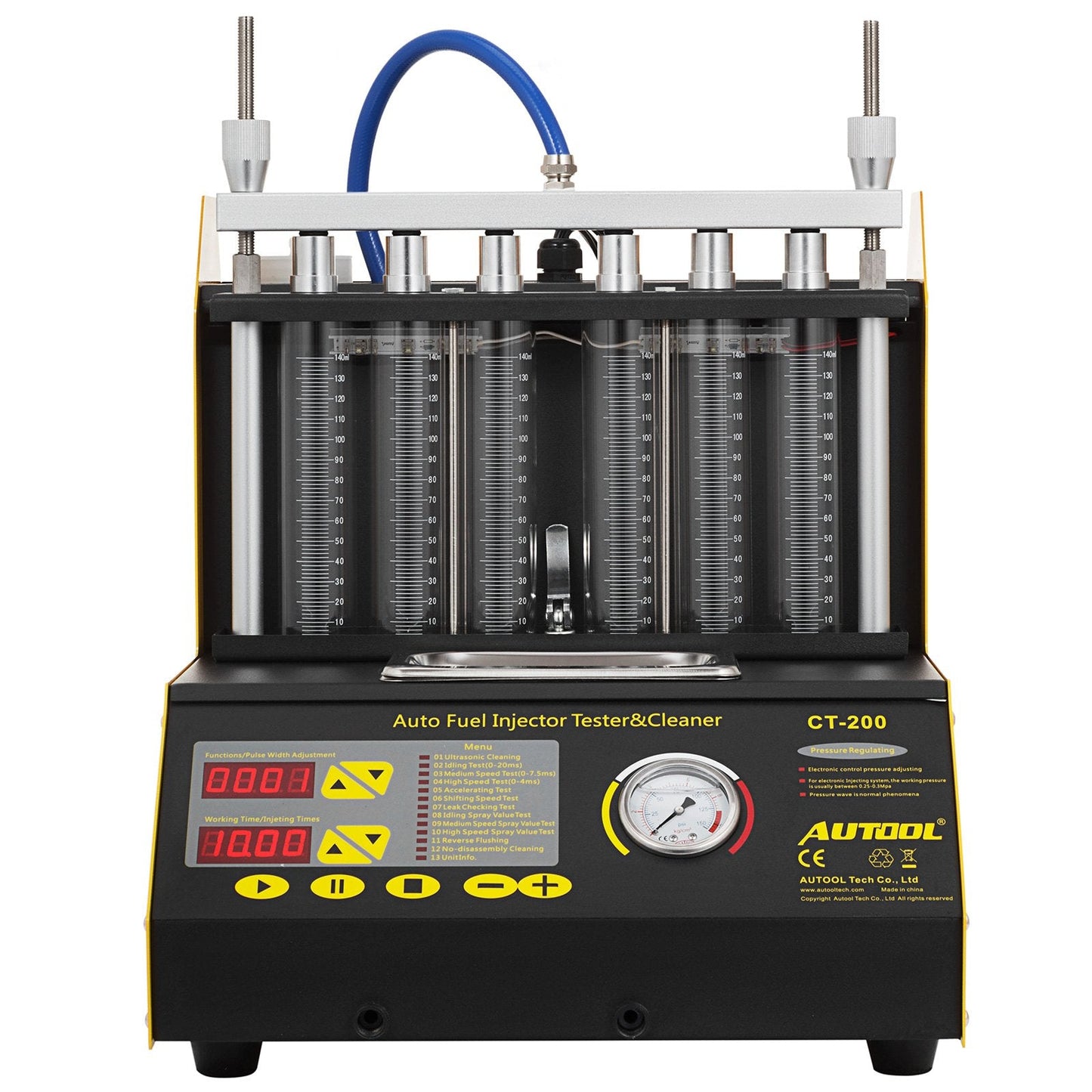 Ultrasonic Fuel Injector Cleaner & Tester for Cars & Motorcycles, 6-Cylinder