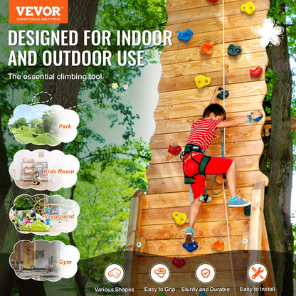 25-Piece Durable Climbing Wall Holds for Indoor/Outdoor Use, 200 kg Capacity