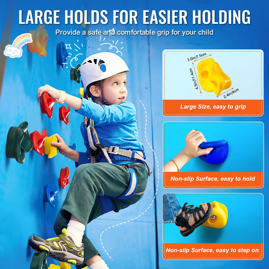 25-Piece Durable Climbing Wall Holds for Indoor/Outdoor Use, 200 kg Capacity