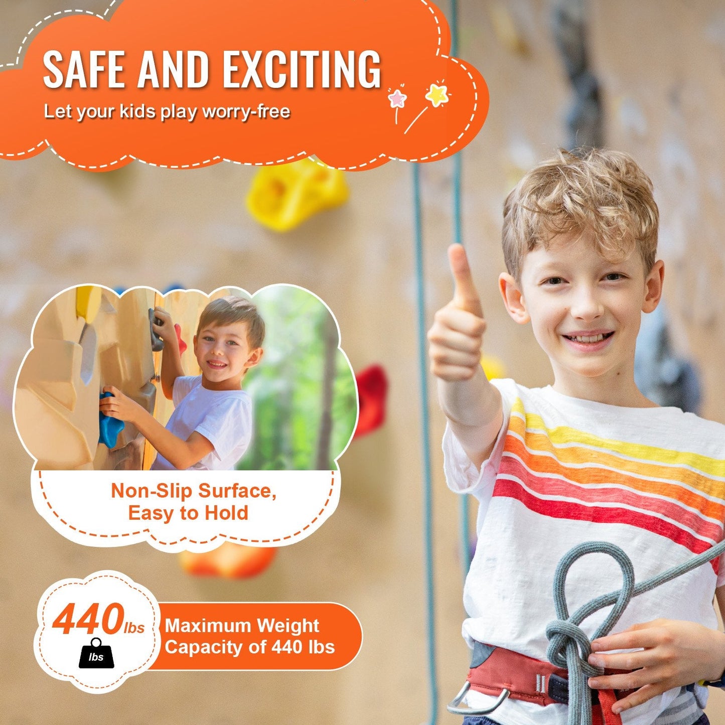 25-Piece Durable Climbing Wall Holds for Indoor/Outdoor Use, 200 kg Capacity