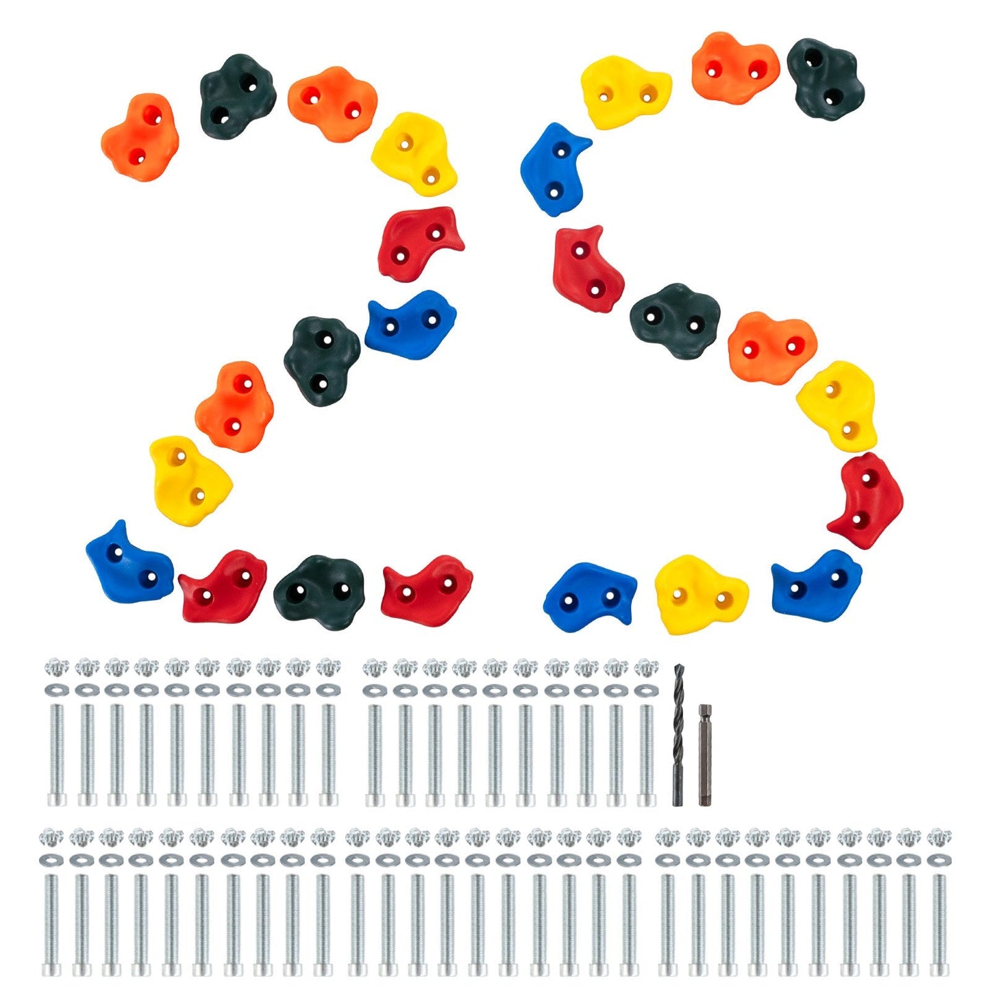 25-Piece Durable Climbing Wall Holds for Indoor/Outdoor Use, 200 kg Capacity