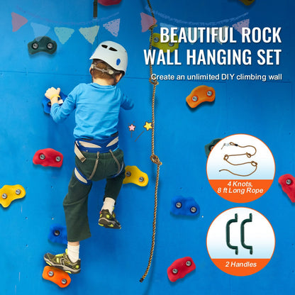 25-Piece Climbing Holds Set with Rope Handles, Max Load 136 kg, Indoor/Outdoor