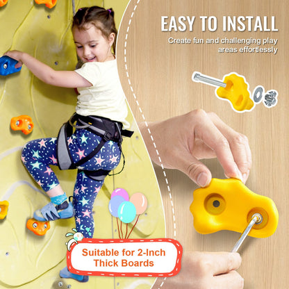 25-Piece Climbing Holds Set with Rope Handles, Max Load 136 kg, Indoor/Outdoor