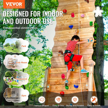 32-Piece Climbing Wall Holds Set for Indoor/Outdoor Use, 230 kg Load Capacity