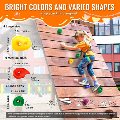 32-Piece Climbing Wall Holds Set for Indoor/Outdoor Use, 230 kg Load Capacity